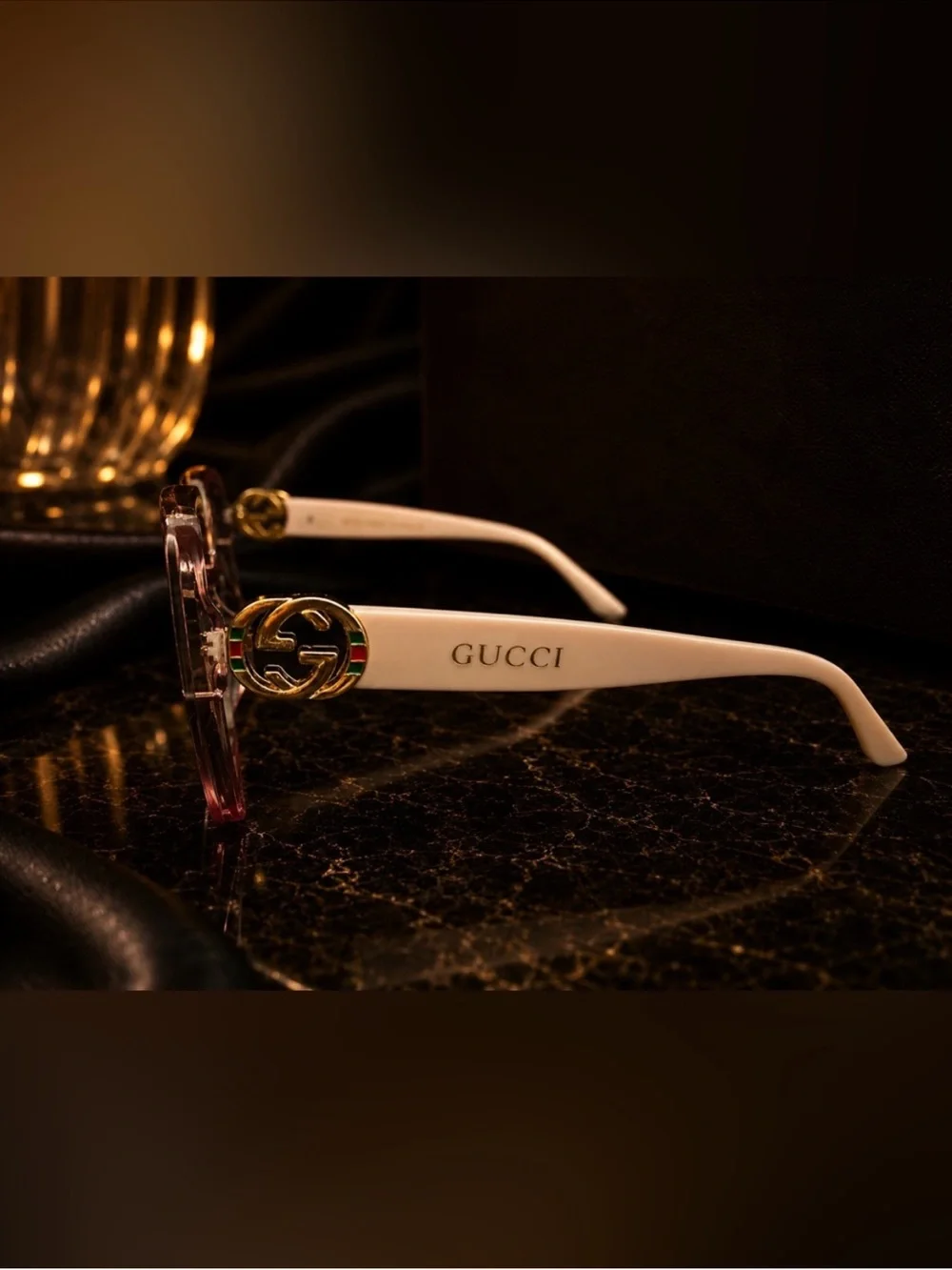 Luxury Pink Square Oversized GG Sunglasses